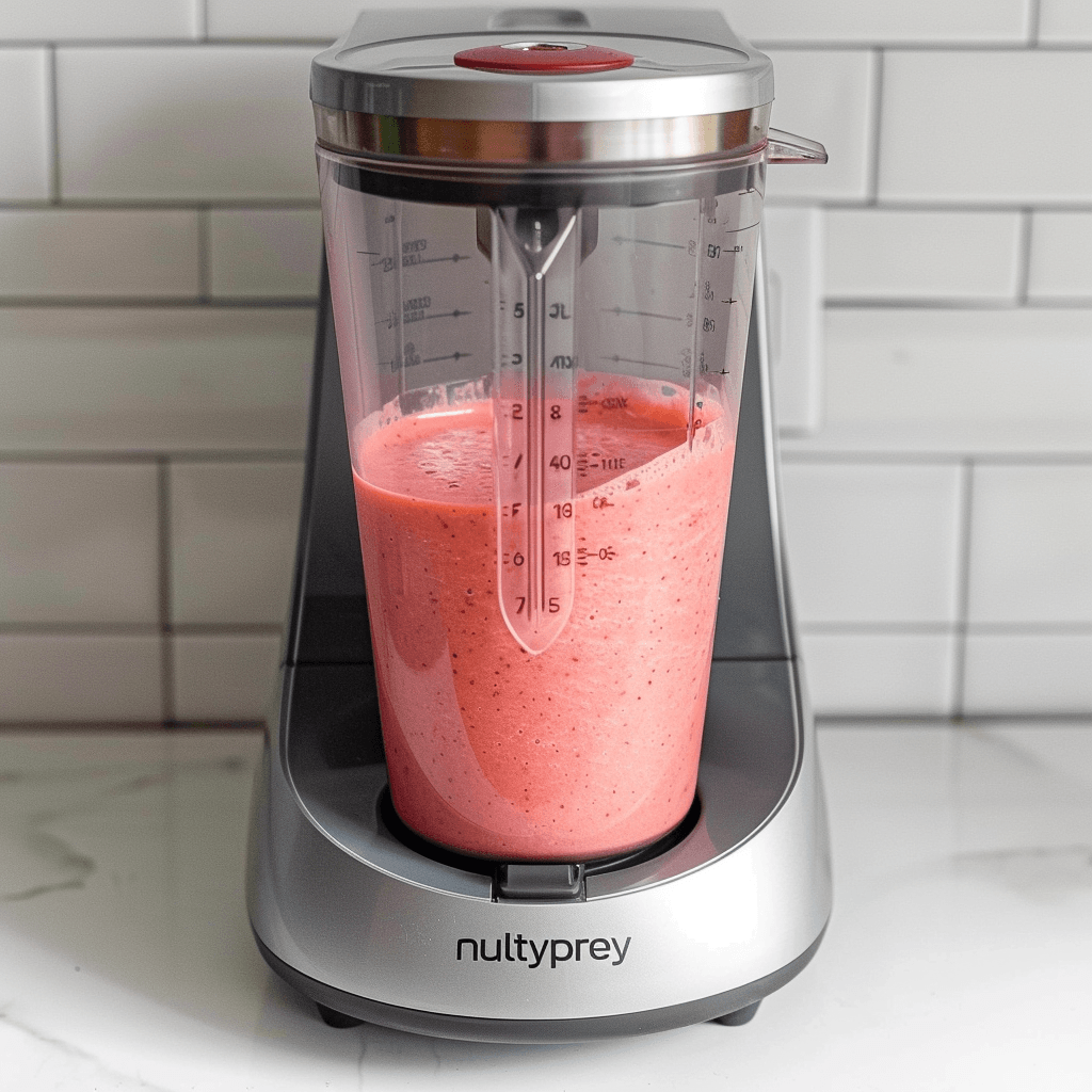 Banana And Strawberry Smoothie Without Milk 14 Blending banana and strawberry smoothie without milk in a NutriBullet blender