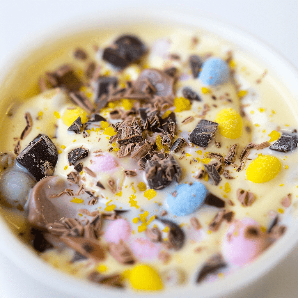 Creamy Cadbury Mini Egg Ice Cream You’ll Love 14 Cadbury Mini Egg Ice Cream plated beside a slice of carrot cake