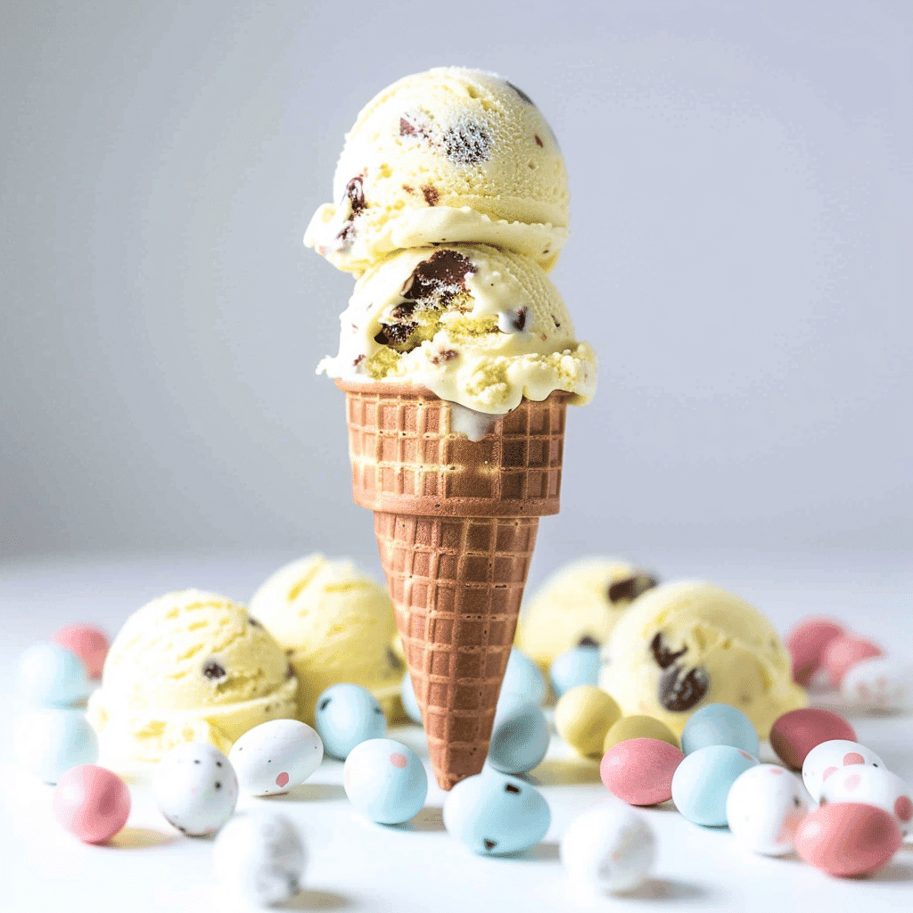 Creamy Cadbury Mini Egg Ice Cream You’ll Love 15 Cadbury Mini Egg Ice Cream close-up showing custard base and crushed candy
