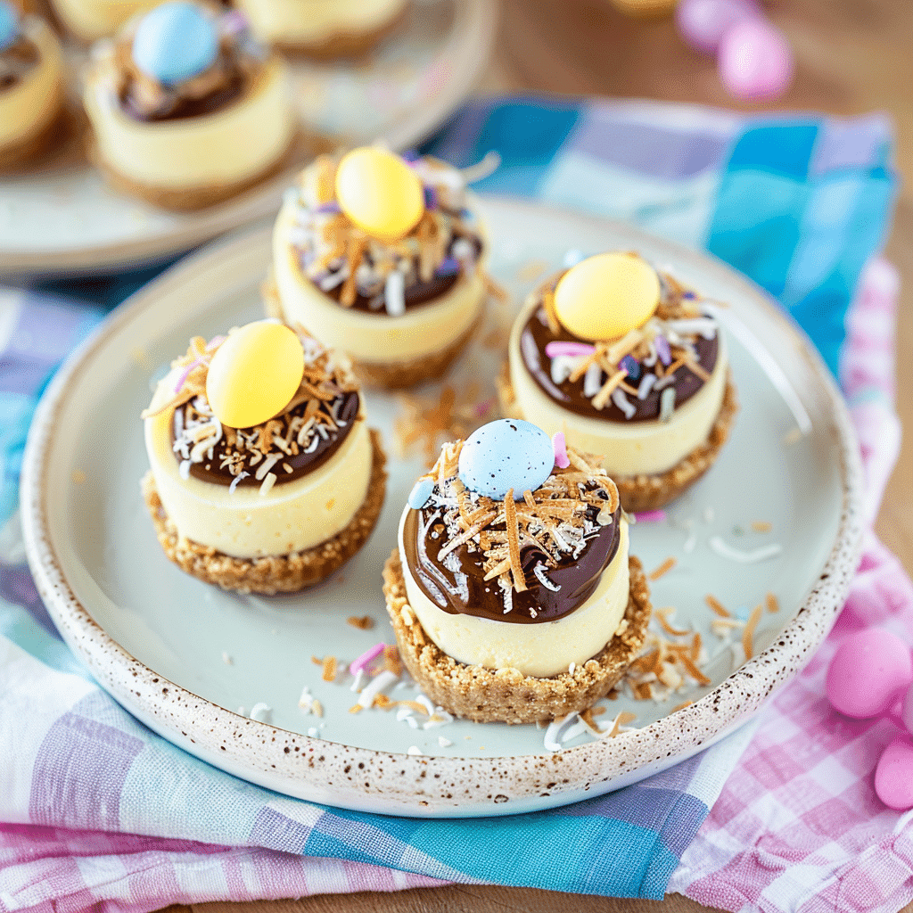 How to Make a Cadbury Mini Eggs Cheesecake That Wows Every Time 15 Cadbury Mini Eggs Cheesecake on dessert table with spring decor