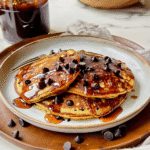 Chocolate Chip Mini Pancakes 11 chocolate chip mini pancakes with chocolate chips and maple syrup