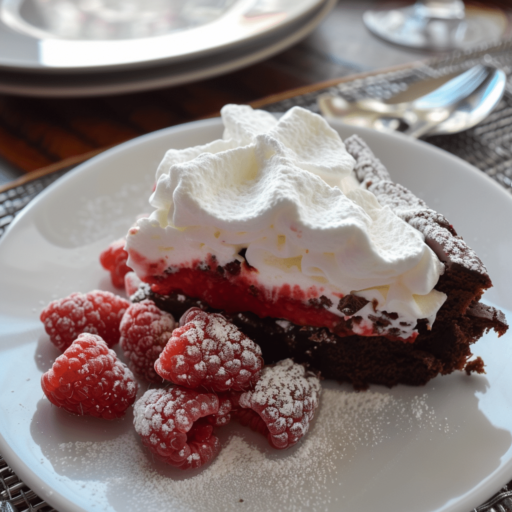 Chocolate Raspberry Torte Cake: The Ultimate Guide to Decadence 11 slice of chocolate raspberry torte cake served on plate