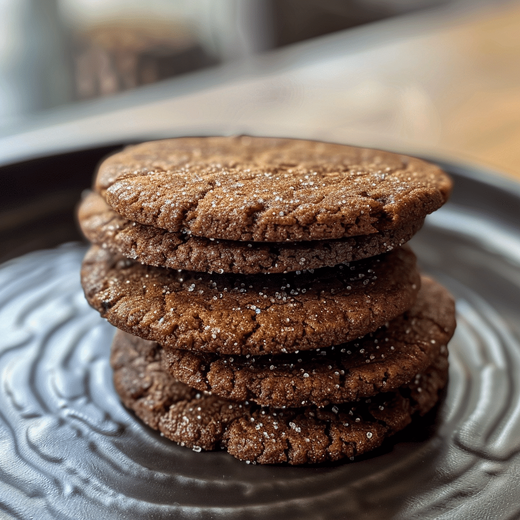 Crispy Cocoa Cookies Recipe – How to make a perfect flavor ever 14 crispy cocoa cookies stacked on ceramic plate with crumbs