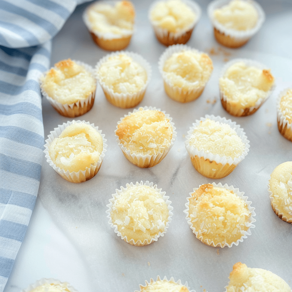 Angel Food Cake Shortcake 16 Mini angel food cupcakes cooling on parchment paper