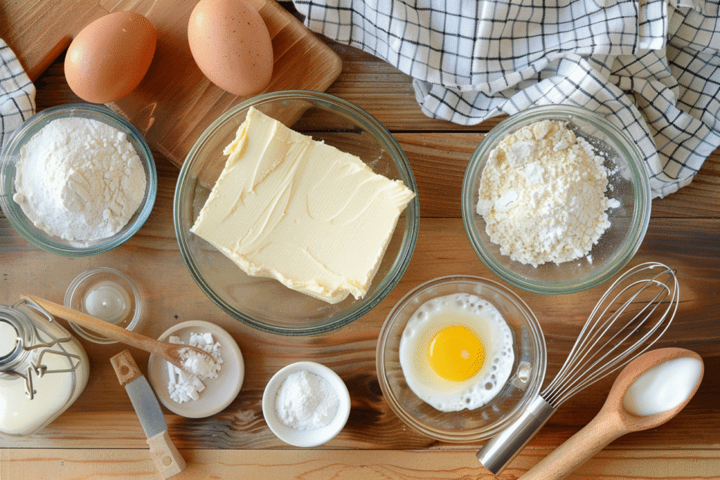 Easy Japanese Cheesecake Rice Cooker Recipe You Can Make Today 12 japanese cheesecake rice cooker recipe ingredients flat lay
