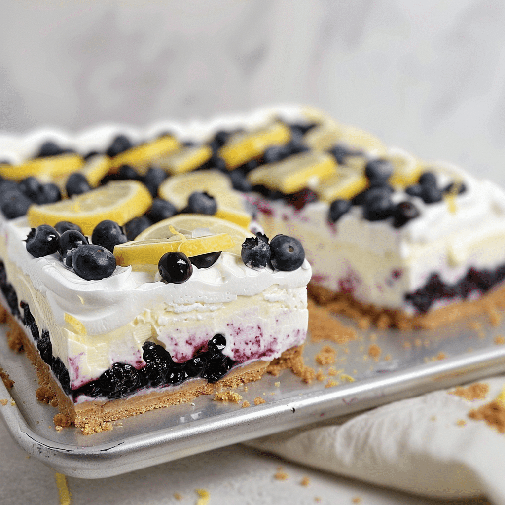 Lemon Blueberry Delight Recipe That Will Make Your Summer Sing 11 lemon blueberry delight recipe slice on plate