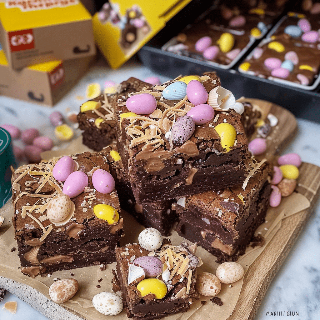 Irresistible Mini Egg Brownies You Must Bake Now 14 mini egg brownies colorful platter for Easter dessert