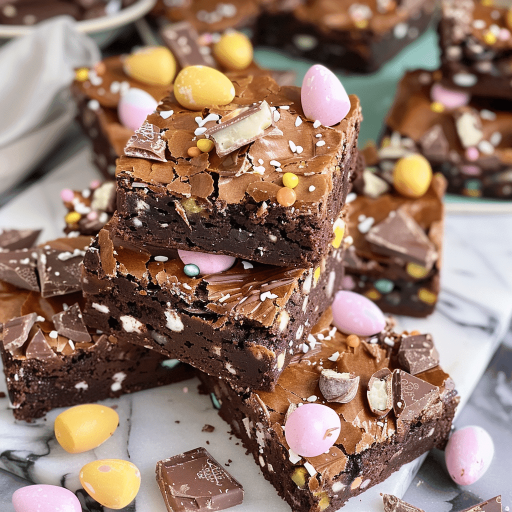 mini egg brownies gooey chocolate center bite