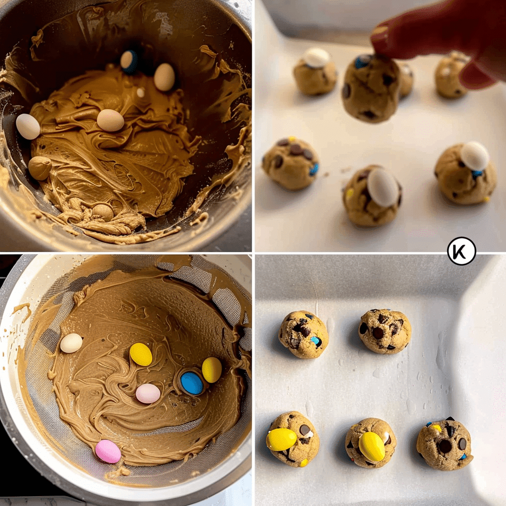 Mini Egg Chocolate Chip Cookies Recipe 13 Mini Egg Chocolate Chip Cookies mixing butter sugar egg and vanilla