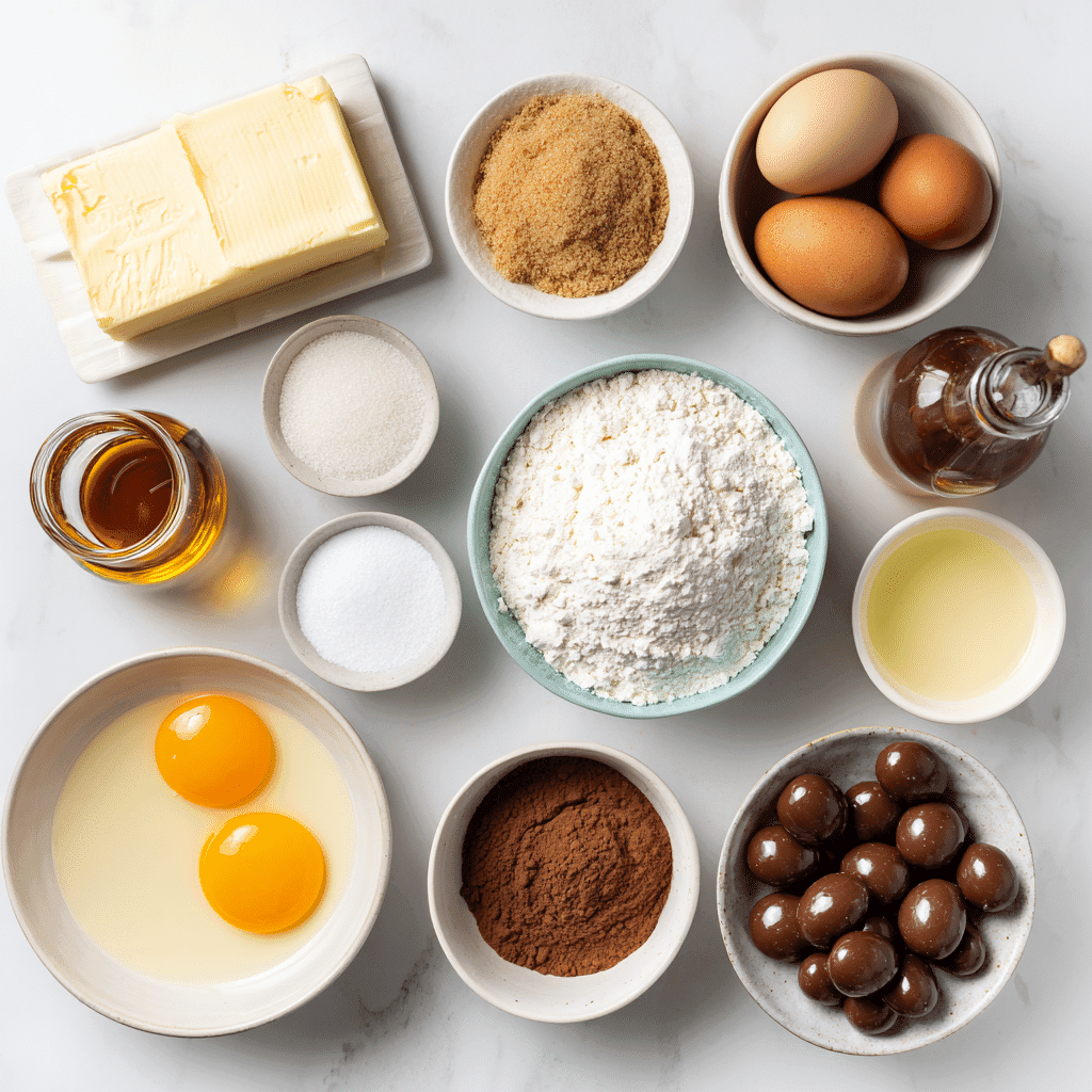 Mini Eggs Chocolate Cookies Kids Will Love 12 Mini eggs chocolate cookies baking ingredients on counter