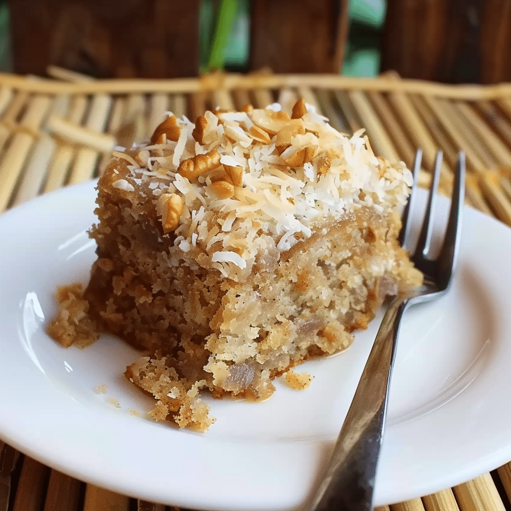 Oatmeal Cake with Coconut Frosting - the best recipe ever 12 slice of oatmeal cake with coconut frosting served