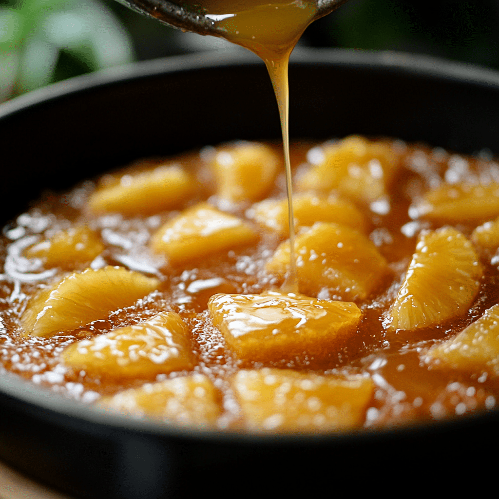 Easy Pineapple Juice Cake recipe That Tastes Like a Tropical Dream 11 Glazing pineapple cake