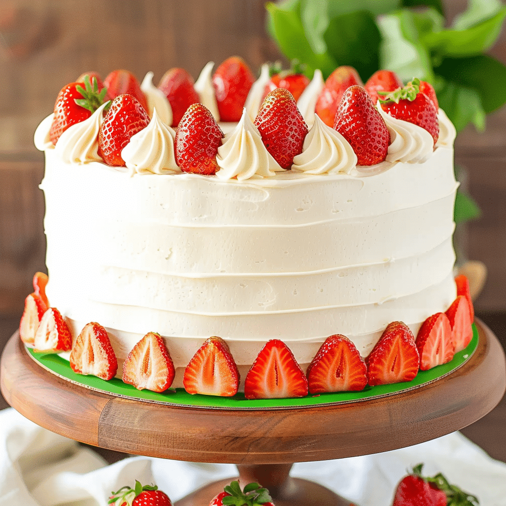 How to Make the Perfect Strawberries and Cream Cheesecake Cake 14 strawberries and cream cheesecake cake recipe cross section close up