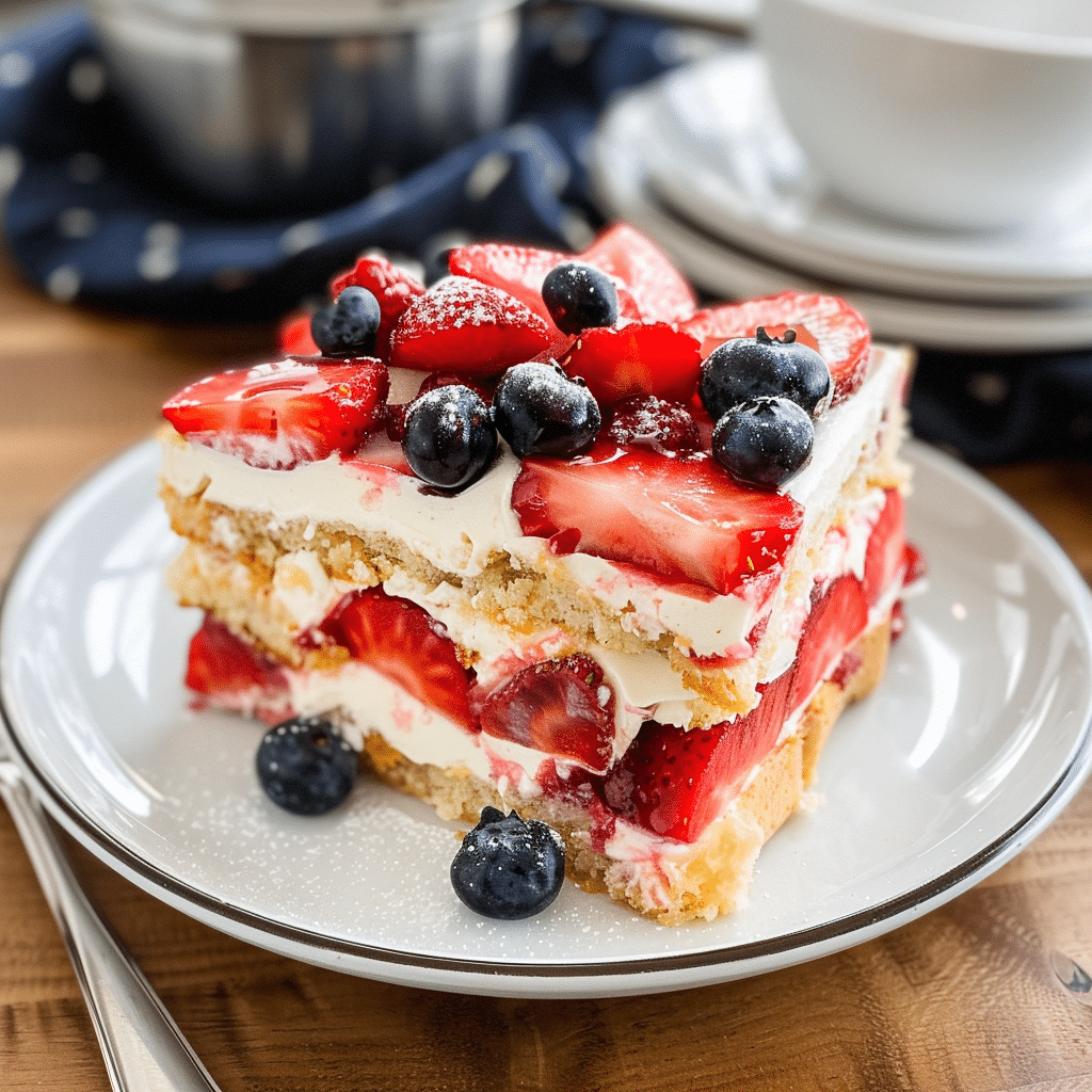 Strawberry Tiramisu Dessert That Will Surprise Everyone at the Table 11 slice of strawberry tiramisu dessert served on plate with mint