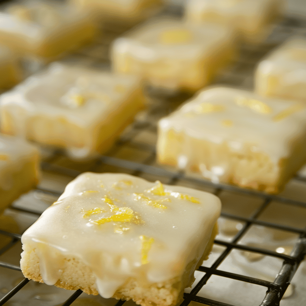 yuzu shortbread cookies on rustic cooling rack