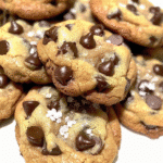 7-Minute Air Fryer Cookies: Ultimate Easy Recipe Guide 11 Chocolate chip cookies baked in an air fryer, sprinkled with sea salt
