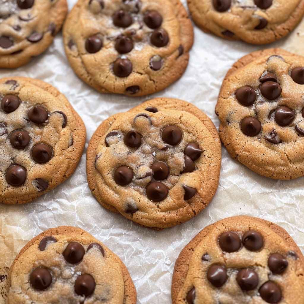 Cookies Using Oat Flour You Need Right Now 18 Chocolate chip cookies using oat flour on parchment