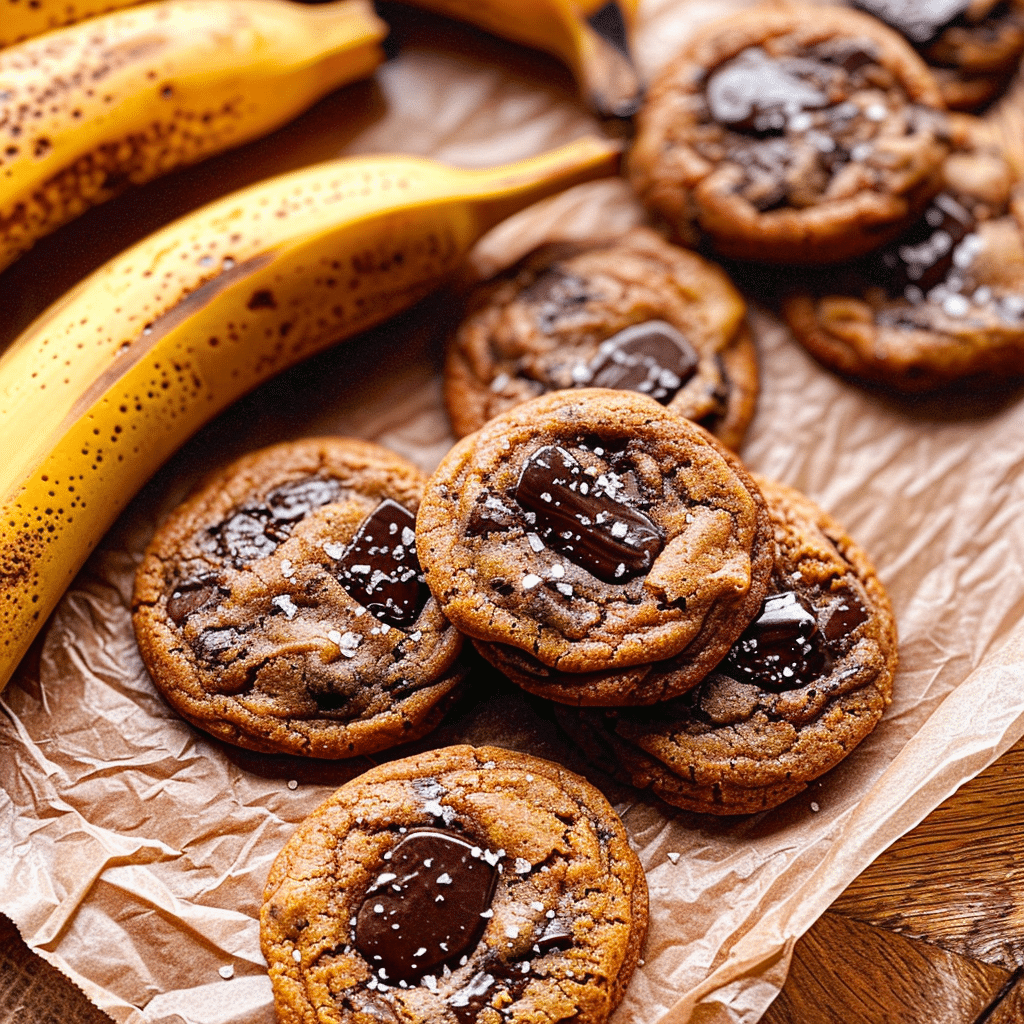 Banana Bread Cookie Recipe You’ll Love Forever 7 Banana bread cookies with chocolate chunks on parchment