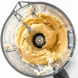 Chickpea cookie dough blending in a food processor