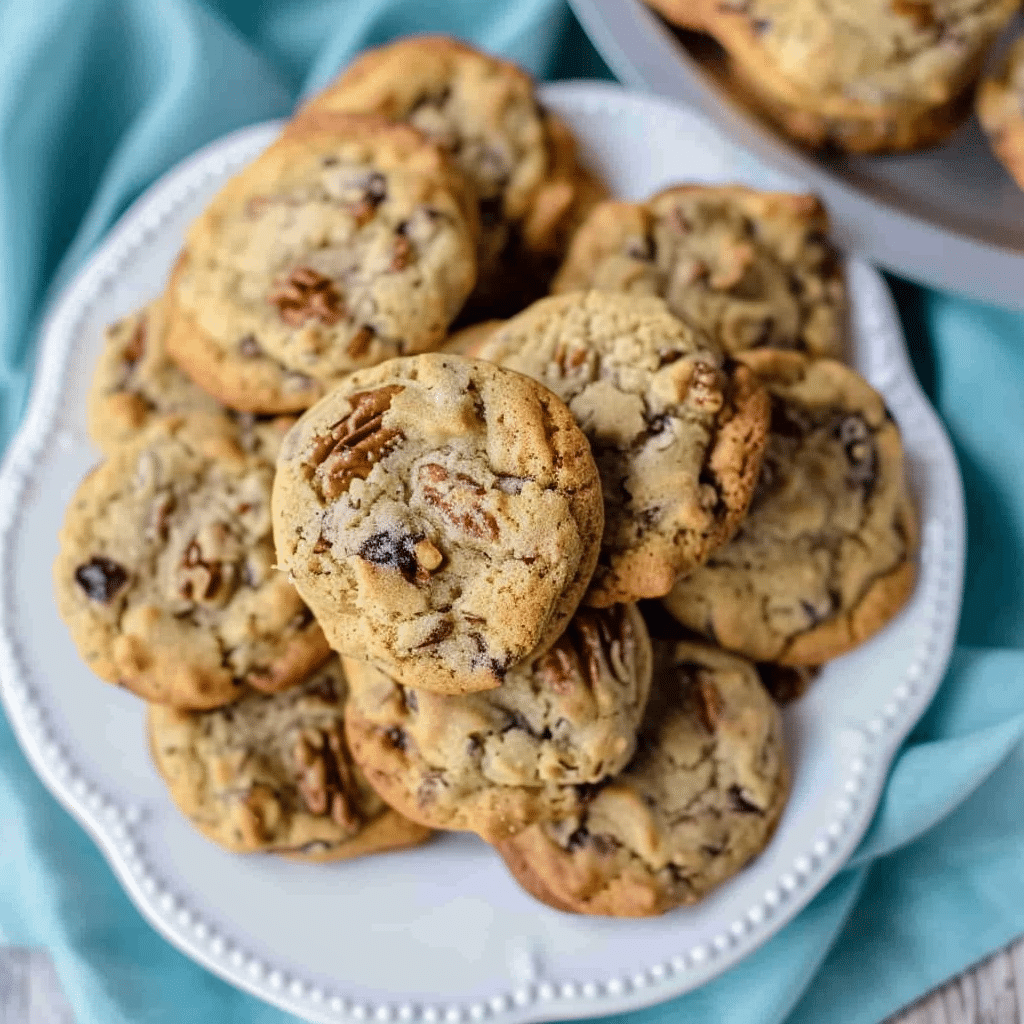 Plate of date cookies on a blue cloth