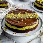 Dubai Chocolate Cake That Tastes Like Luxury 13 Dubai chocolate cake topped with glossy ganache and chopped pistachios