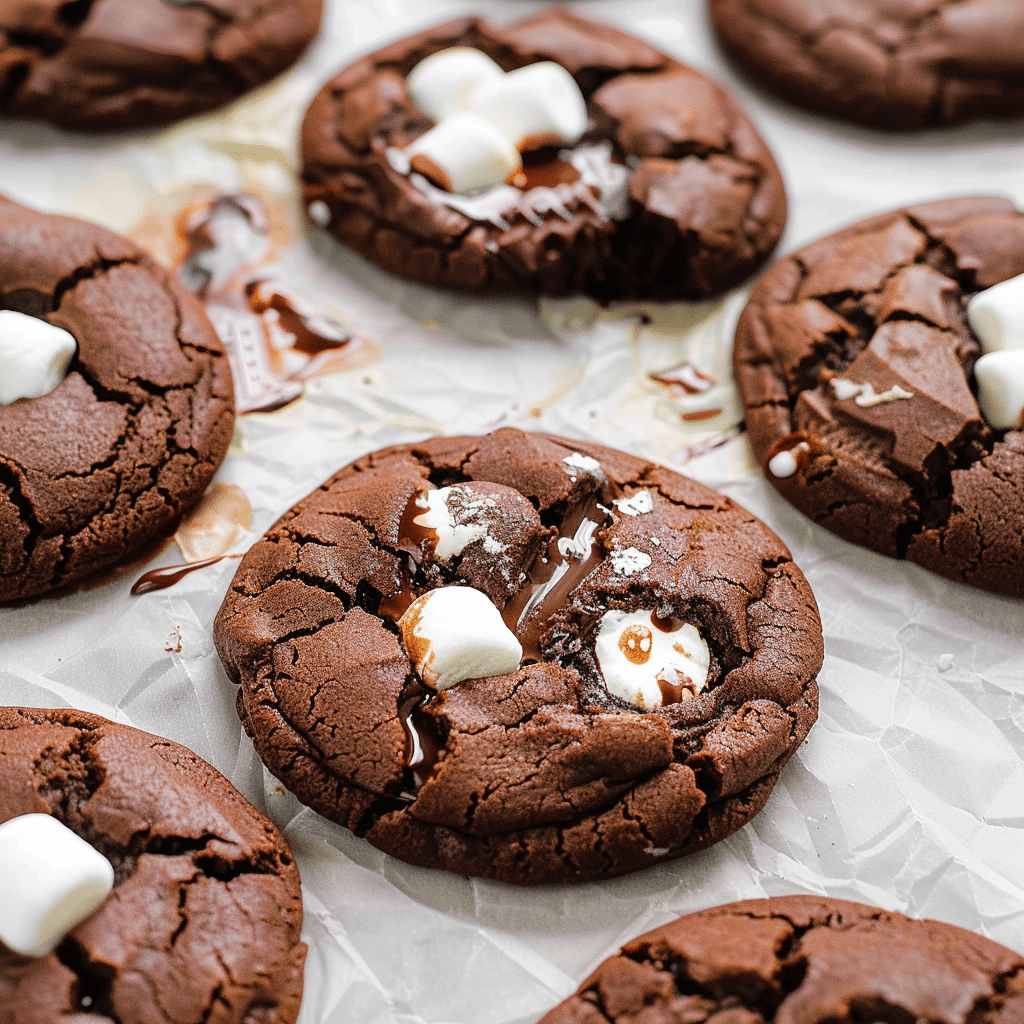 Cookie Chocolate Marshmallow You’ll Love Forever 18 Baked chocolate cookies with melted marshmallows