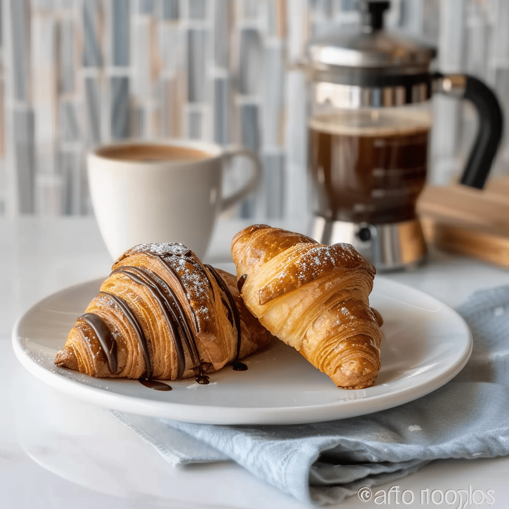Gluten Free Croissant You’ll Never Forget 18 Baked gluten free croissants on a plate with coffee