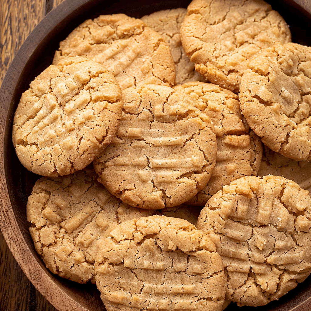 Almond Flour Peanut Butter Cookies You Need Now 17 Top-down view of almond flour peanut butter cookies