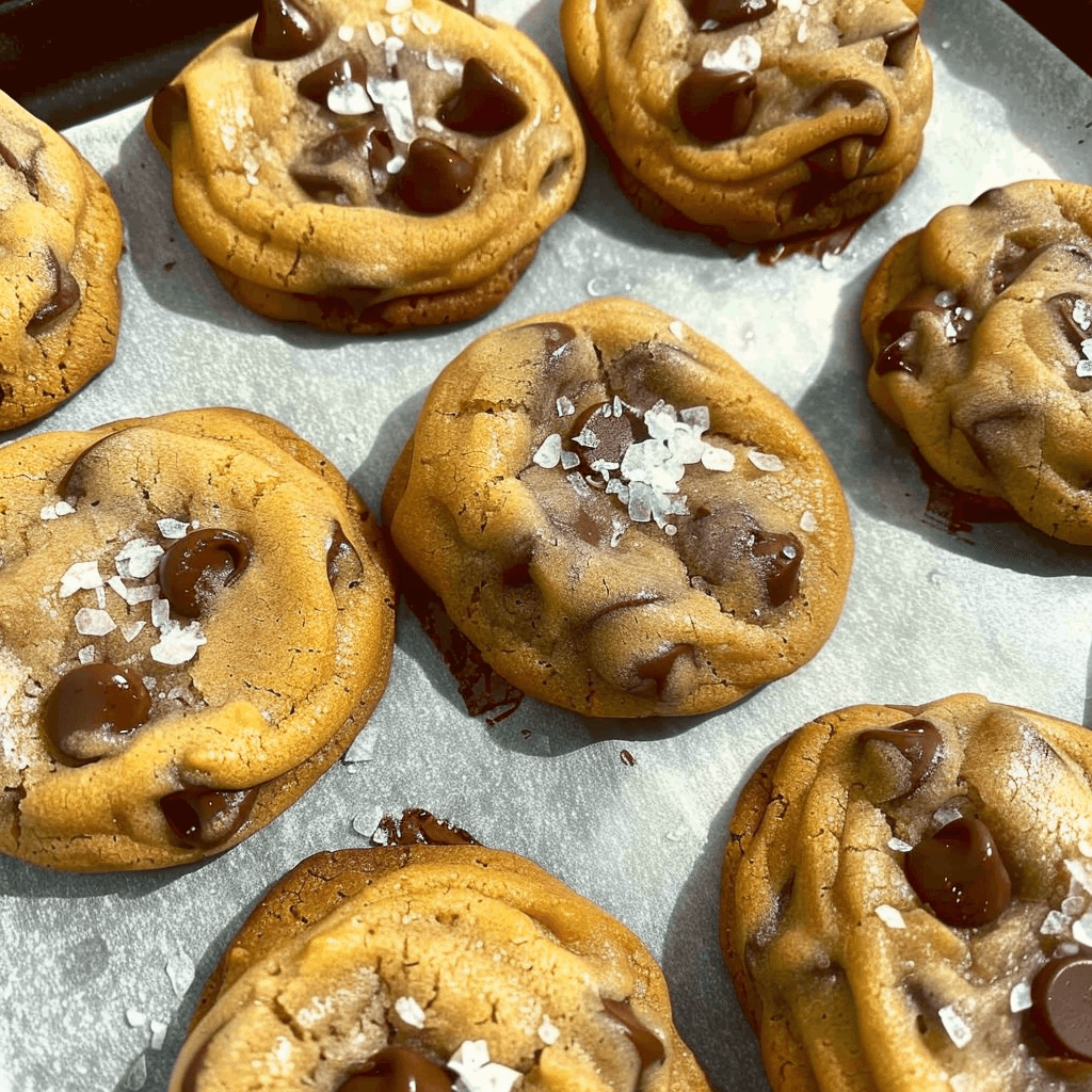 7-Minute Air Fryer Cookies: Ultimate Easy Recipe Guide 15 Unbaked chocolate chip cookies topped with sea salt on parchment paper