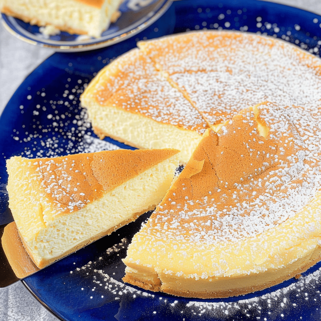 Cloud Cake Recipe: So Fluffy It Feels Like Magic 15 Cloud cake slice served on a plate with powdered sugar topping