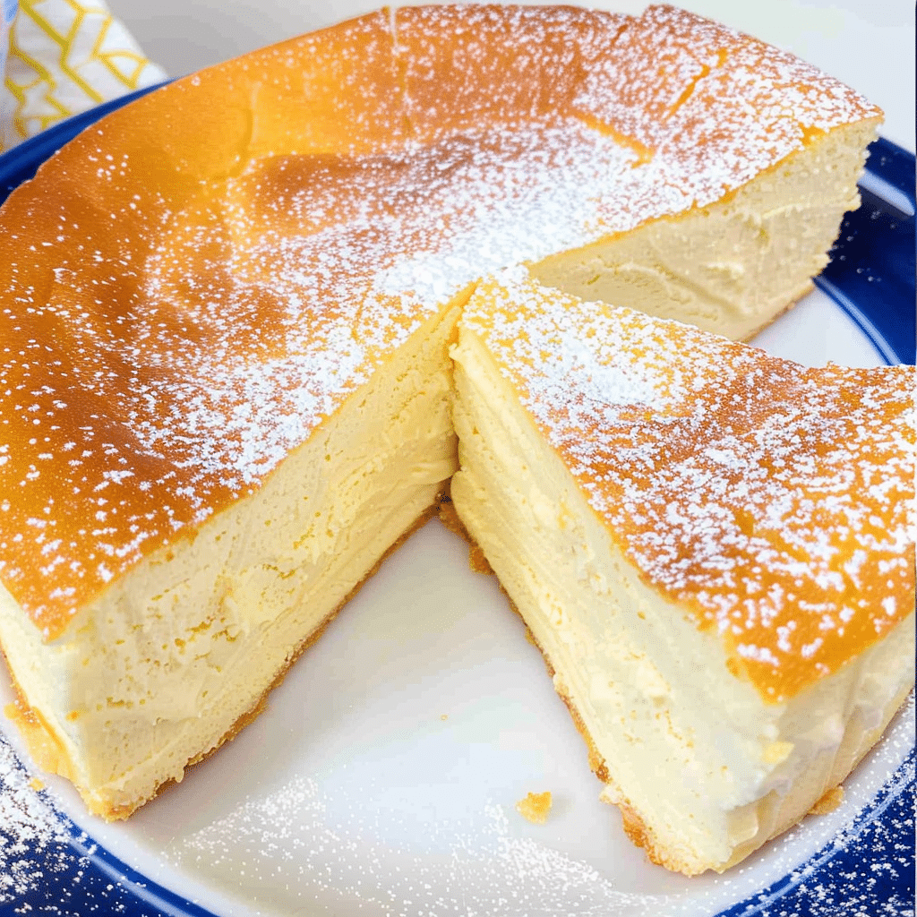 Cloud Cake Recipe: So Fluffy It Feels Like Magic 16 Sliced cloud cake showing airy texture and golden crust