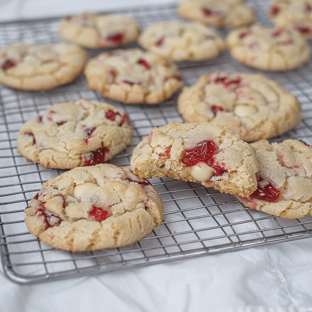 Strawberry Lemon Cookies Recipe You’ll Love 6 Soft baked strawberry lemon cookies arranged on cooling rack