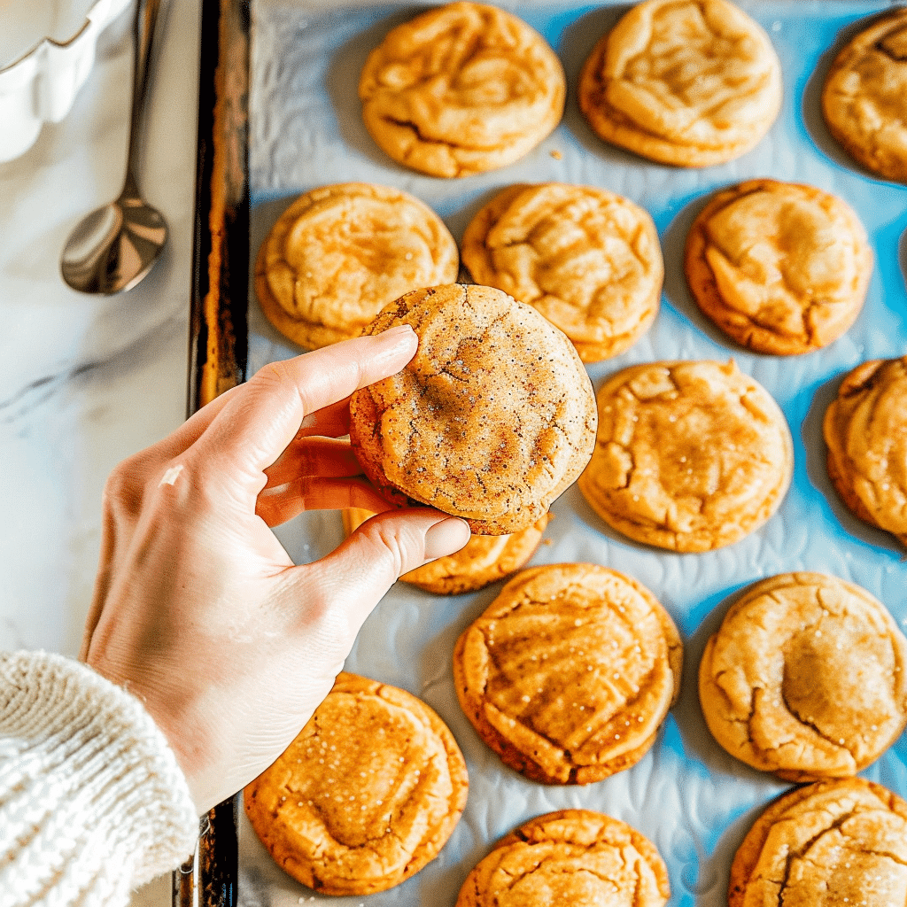 No Cream of Tartar Snickerdoodle Recipe Everyone Will Love 15 Hand lifting a cookie from No Cream of Tartar Snickerdoodle Recipe