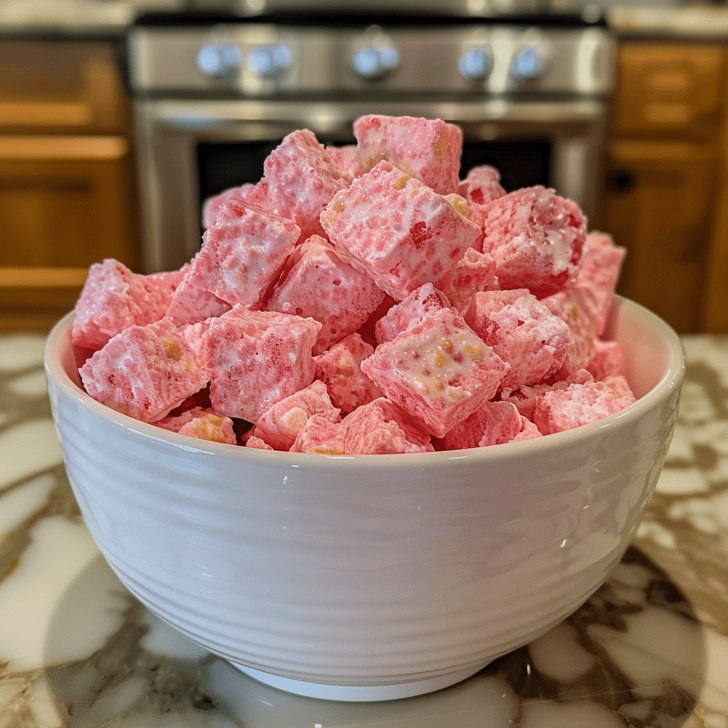 Easy Strawberry Shortcake Puppy Chow
