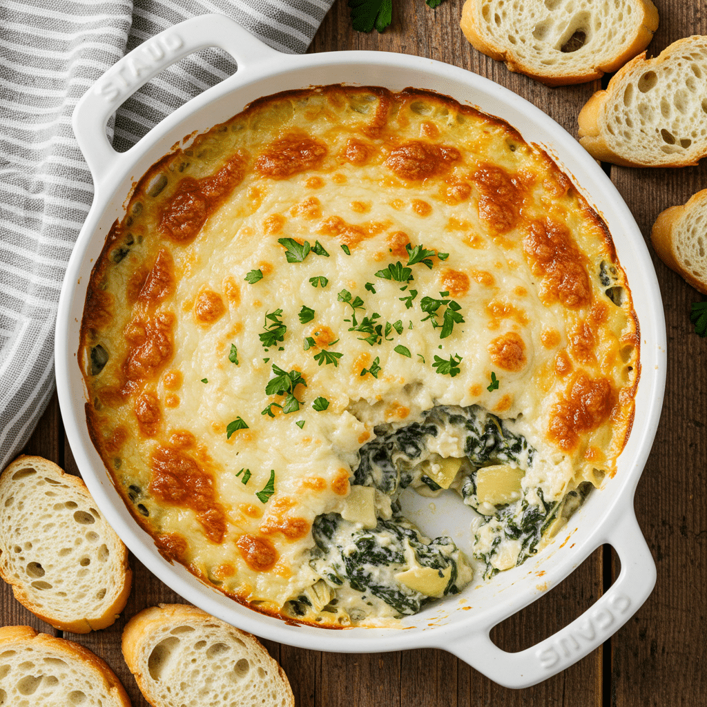 13. Cheesy Spinach Artichoke Dip