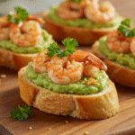 Crispy Crostini with Garlic Shrimp & Avocado 3 Avocado & Garlic Shrimp Crostini