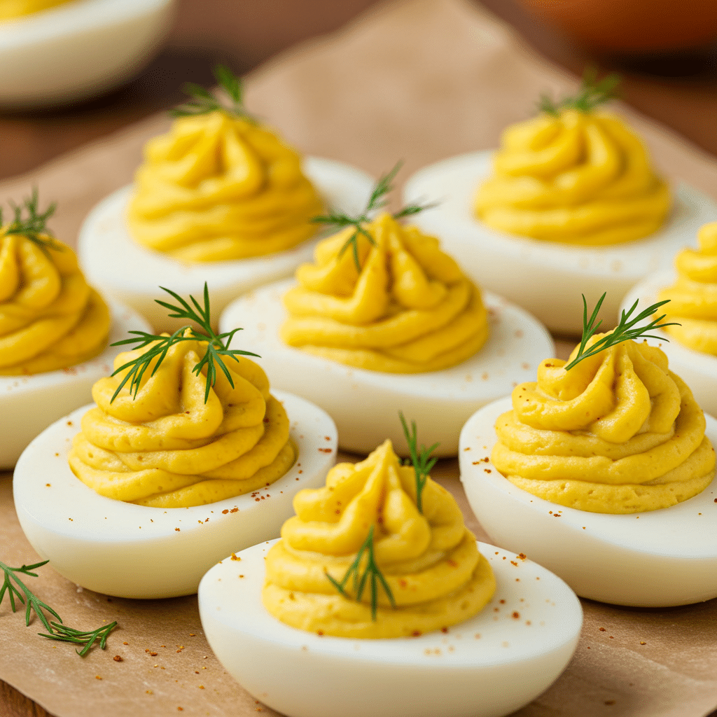 Classic Deviled Eggs with a Creamy Filling
