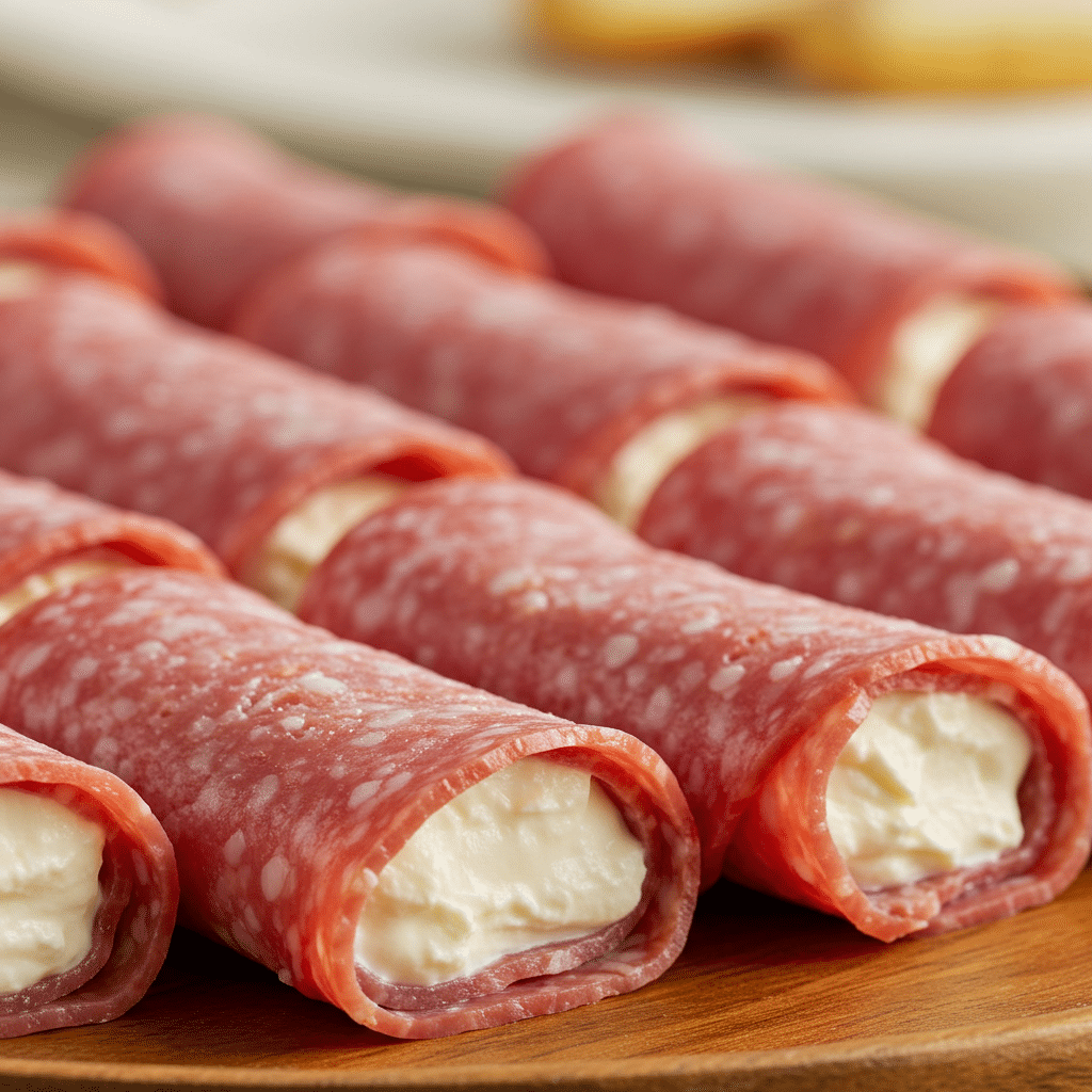 10 Easy And Impressive Appetizers for Your Next Party 8 Cream Cheese Salami Roll-Ups