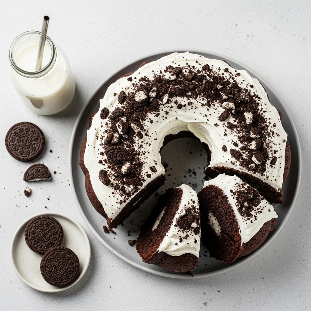 Cookies and Cream Oreo Bundt Cake