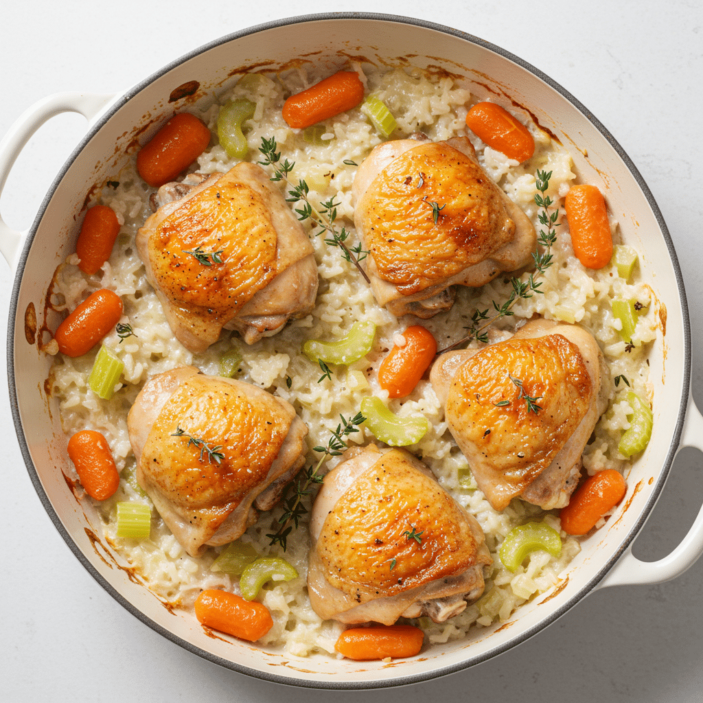 Easy One Pan Chicken Rice Bake