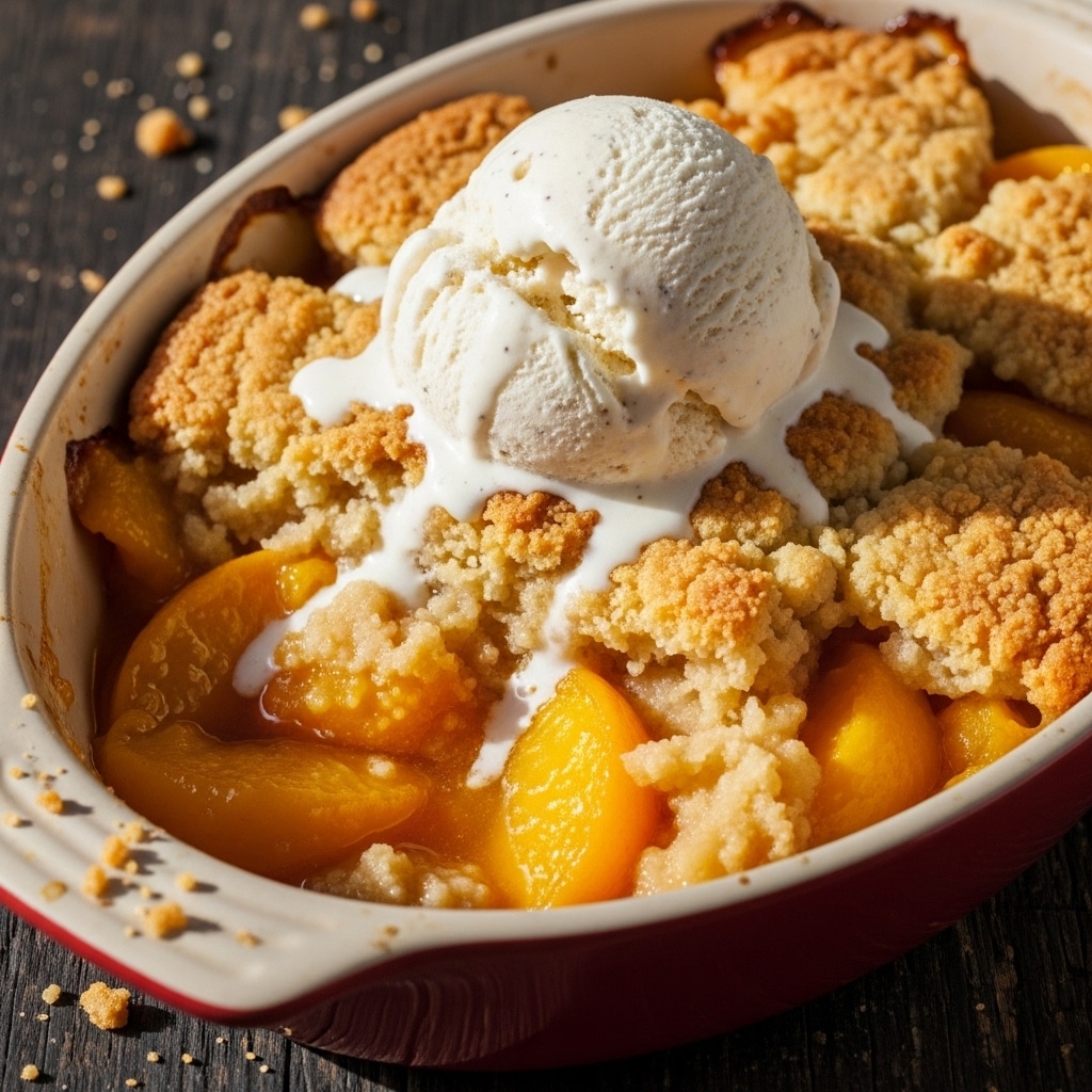Quick Peach Cobbler Dump Cake