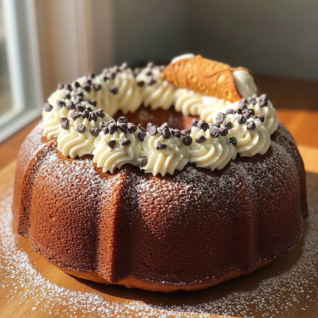 Easy Cannoli Bundt Cake