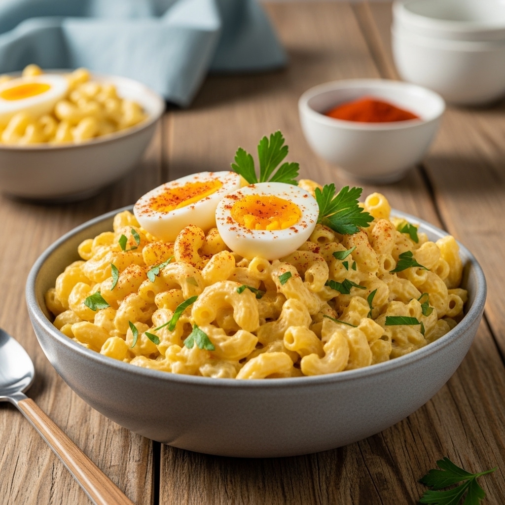 Macaroni Salad with Deviled Egg