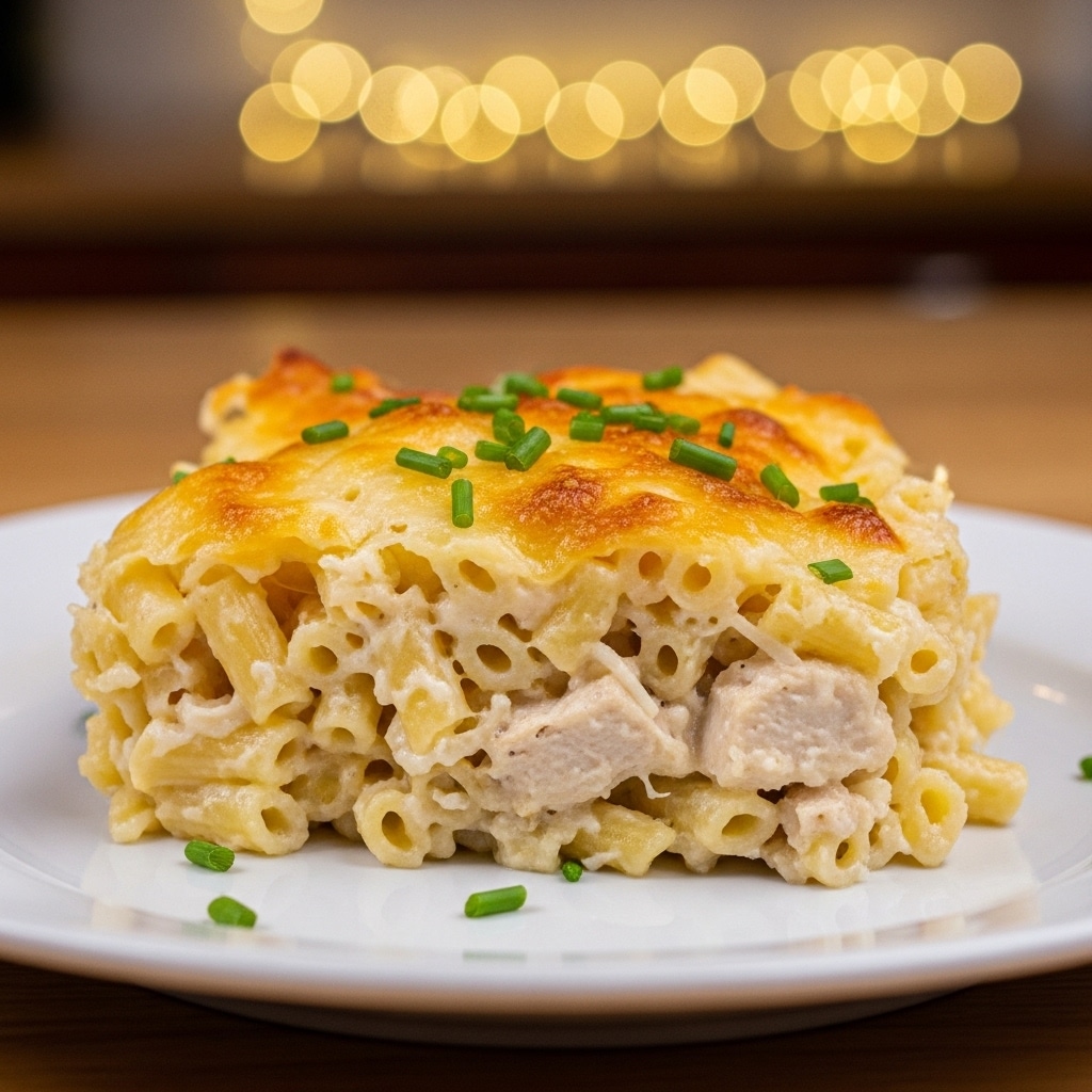 Chicken Noodle Casserole Recipe 1 09 a scoop of Chicken Img 3